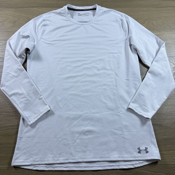 Under Armour Other - Under Armour Shirt Men XL Fitted ColdGear Crew Long Sleeve White Base Layer